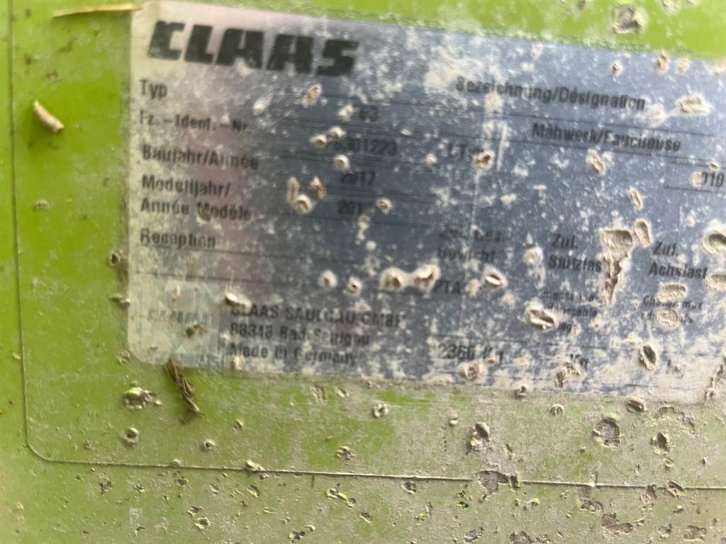 2017 CLAAS DISCO 8500 C CONTOUR