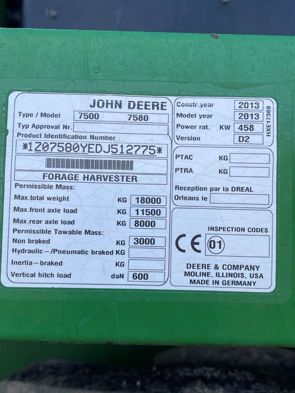 2013 John Deere 7580