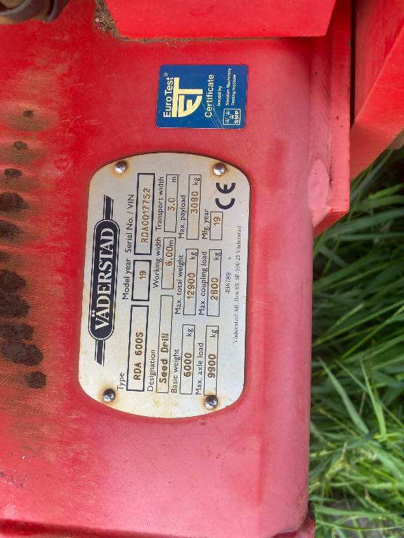 2019 Vaderstad Rapid 600S