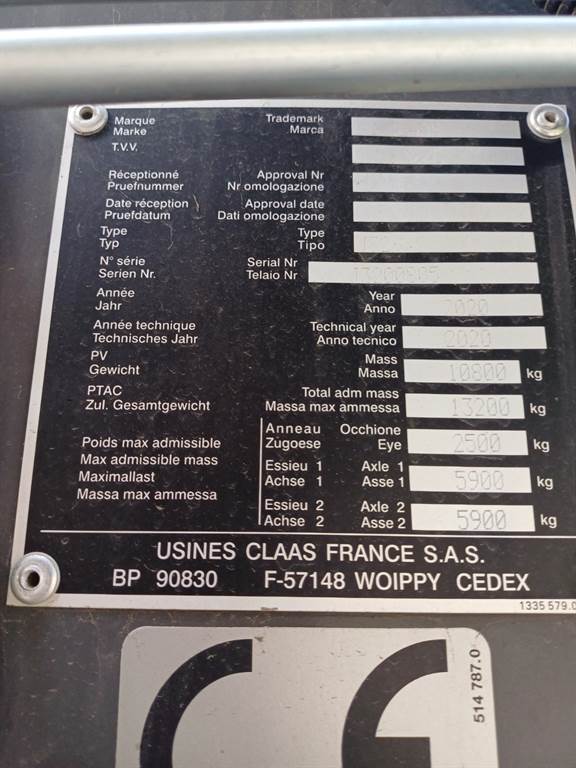 2020 CLAAS QUADRANT 5300